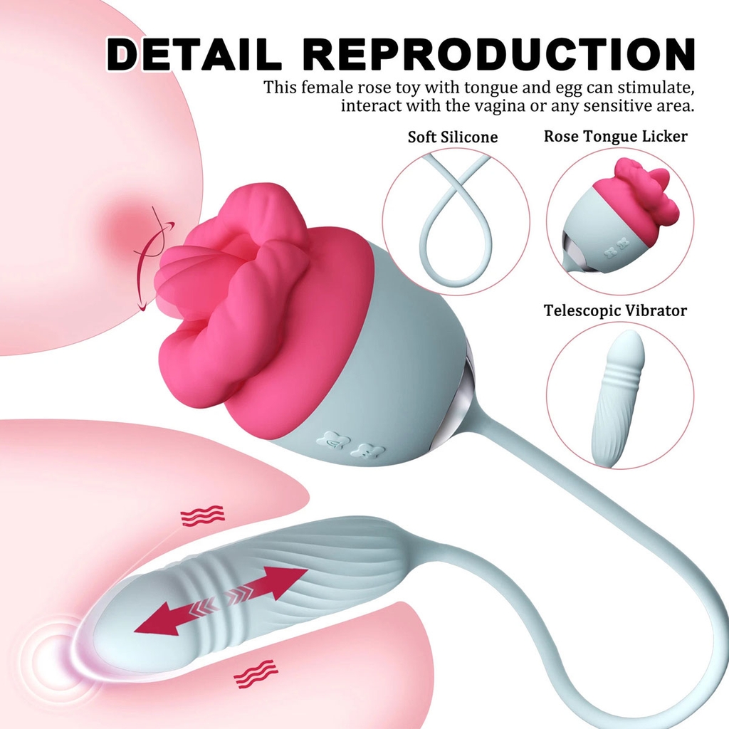 SMT2282 - Máy bú liếm nữ có lưỡi rung 10 tần số silicon dài 44.5cm