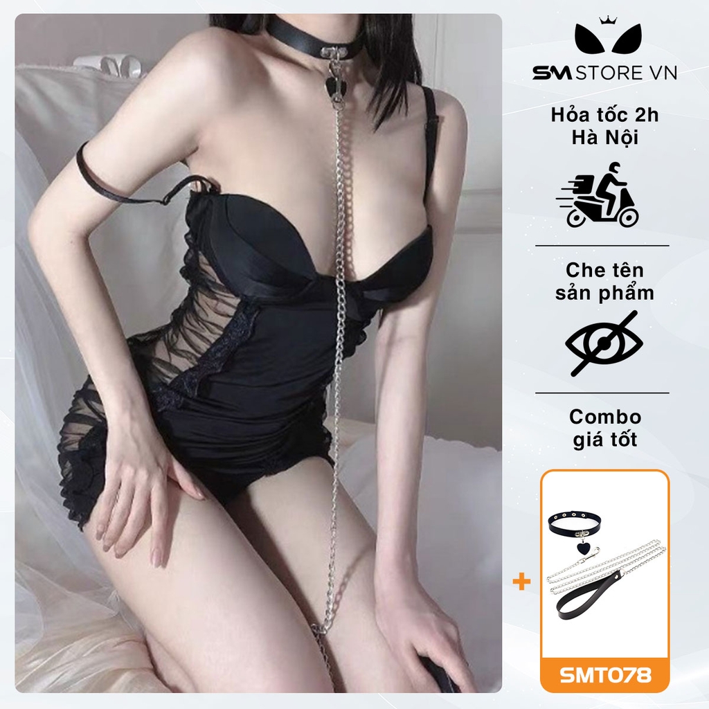SMS512 - váy ngủ hai dây ôm body thiết kế xuyên thấu 2 bên sườn