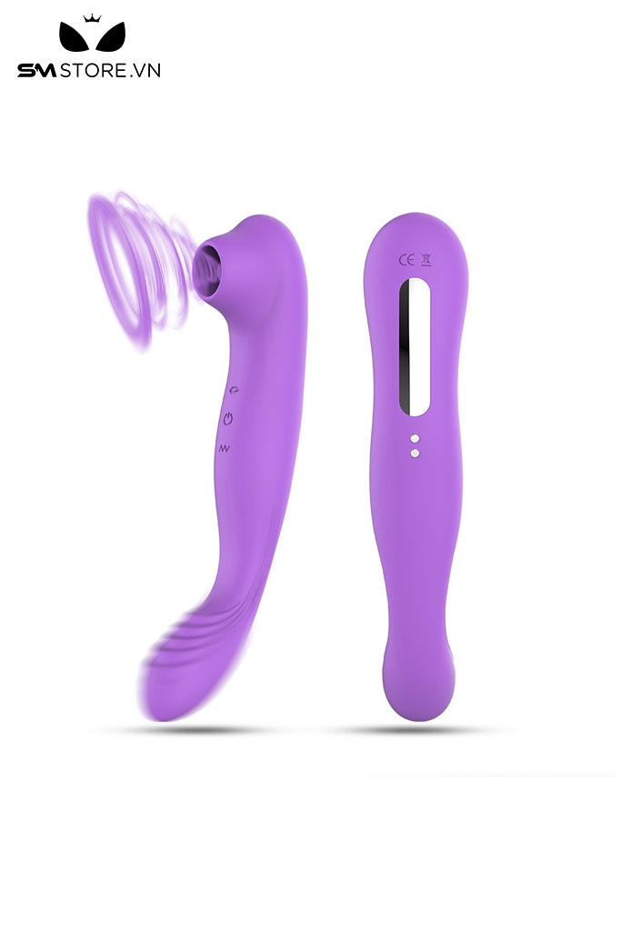 SMT2733 - Máy rung liếm hút 2 đầu có 10 chế độ dài 19cm sạc điện