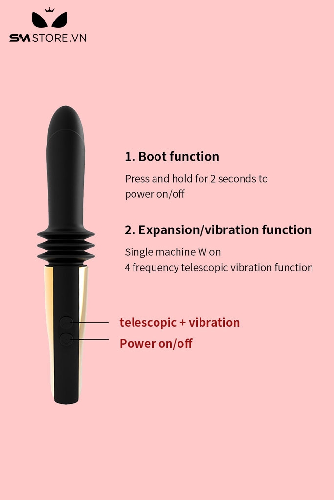 SMT2954 - Máy rung hậu môn có đế gắn tường sạc điện và 4 chế độ