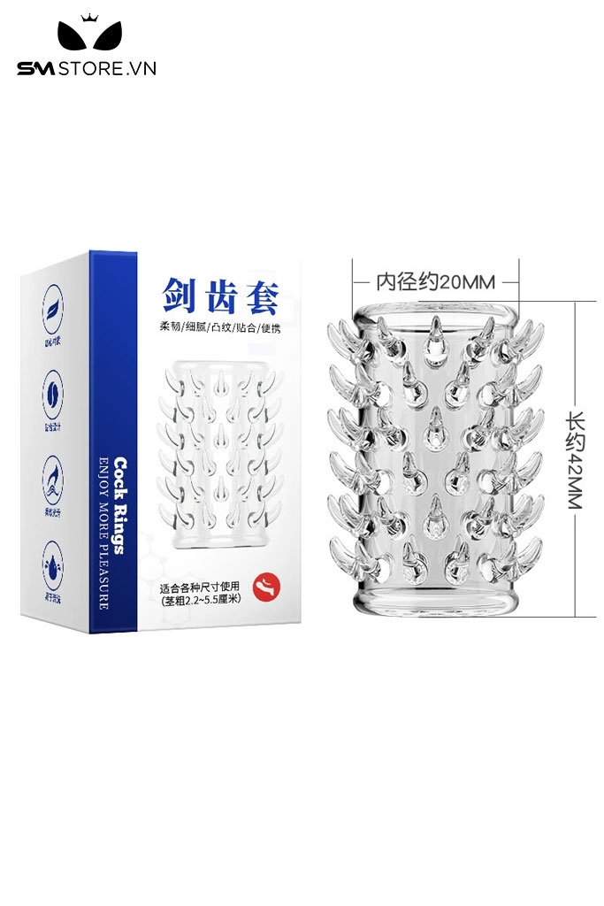 SMT2703 - Vòng đeo dương vật trong suốt khúc giữa dài 42mm