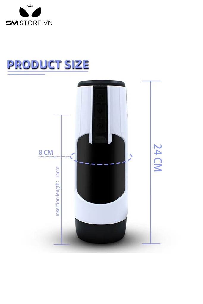 SMT1714 - Cốc thủ dâm âm đạo giả rung thụt sưởi ấm dài 24cm