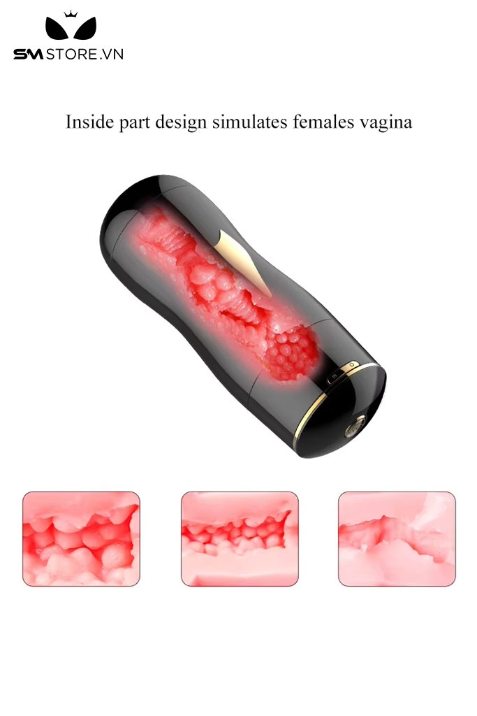 SMT1667 - Cốc thủ dâm 2 đầu miệng và âm đạo có đế dính tường