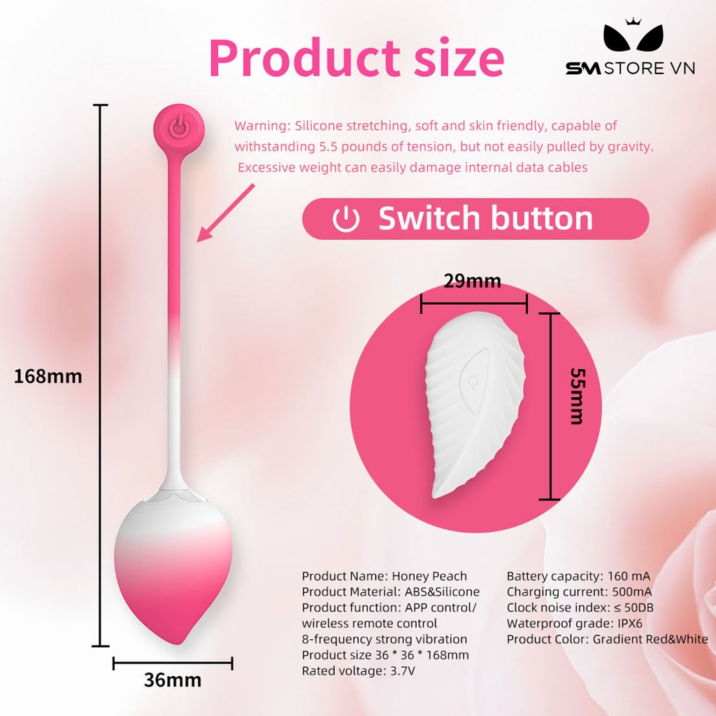 SMT2009 - Trứng rung điều khiển qua APP hình nụ hoa bằng silicon