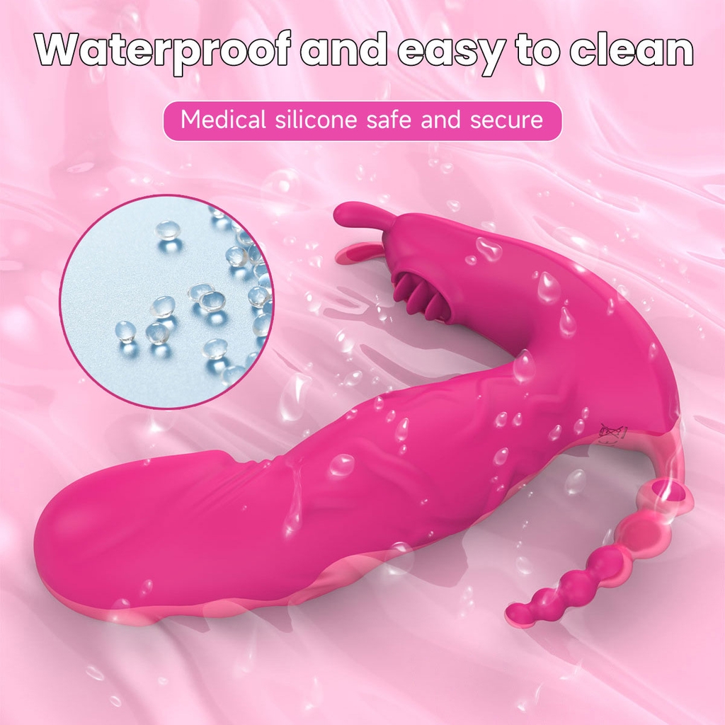 SMT2738 - Máy rung 2 đầu tai thỏ có lưỡi liếm có 9 tần số sạc điện