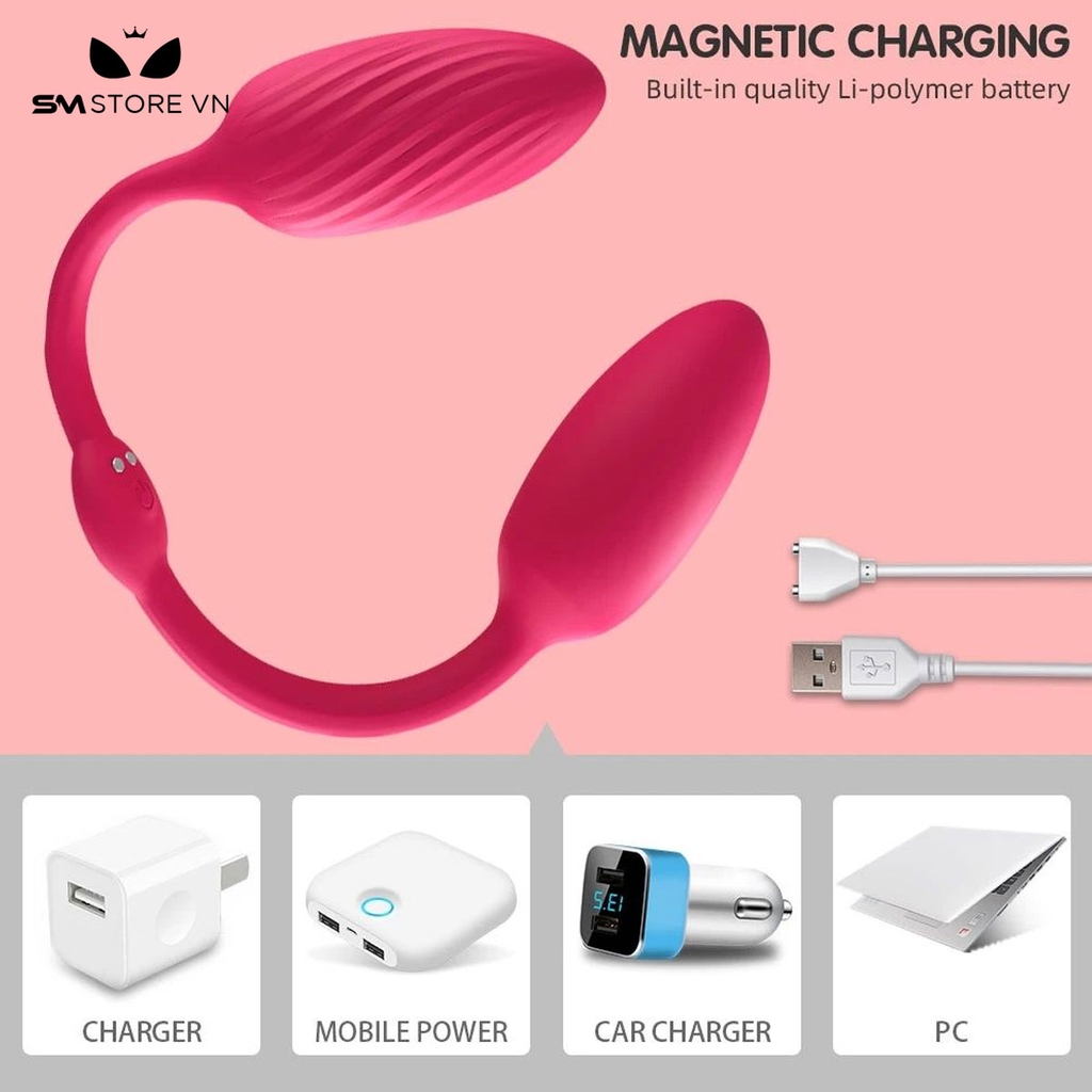 SMT1387 - Trứng rung 2 đầu silicon điều khiển từ xa dài 28.2cm