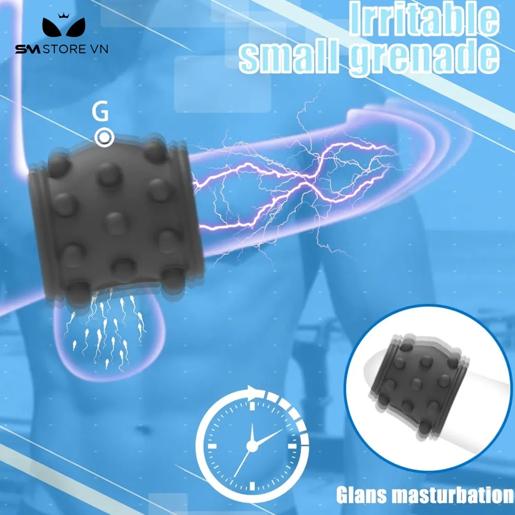 SMT796 - Vòng đeo dương vật silicon có 10 tần số rung và bi sạc USB