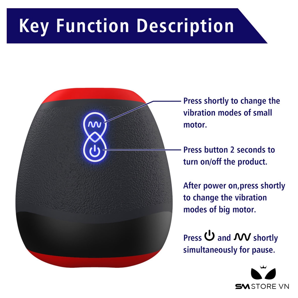 SMT1547 - Cốc thủ dâm silicon mini có 7 tần số rung dài 10cm