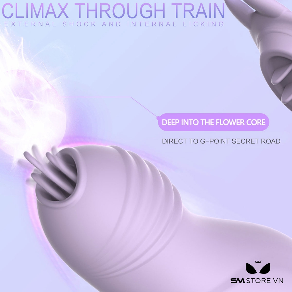 SMT2355 - Máy rung đầu dương vật có lưỡi liếm điều khiển xa sạc điện