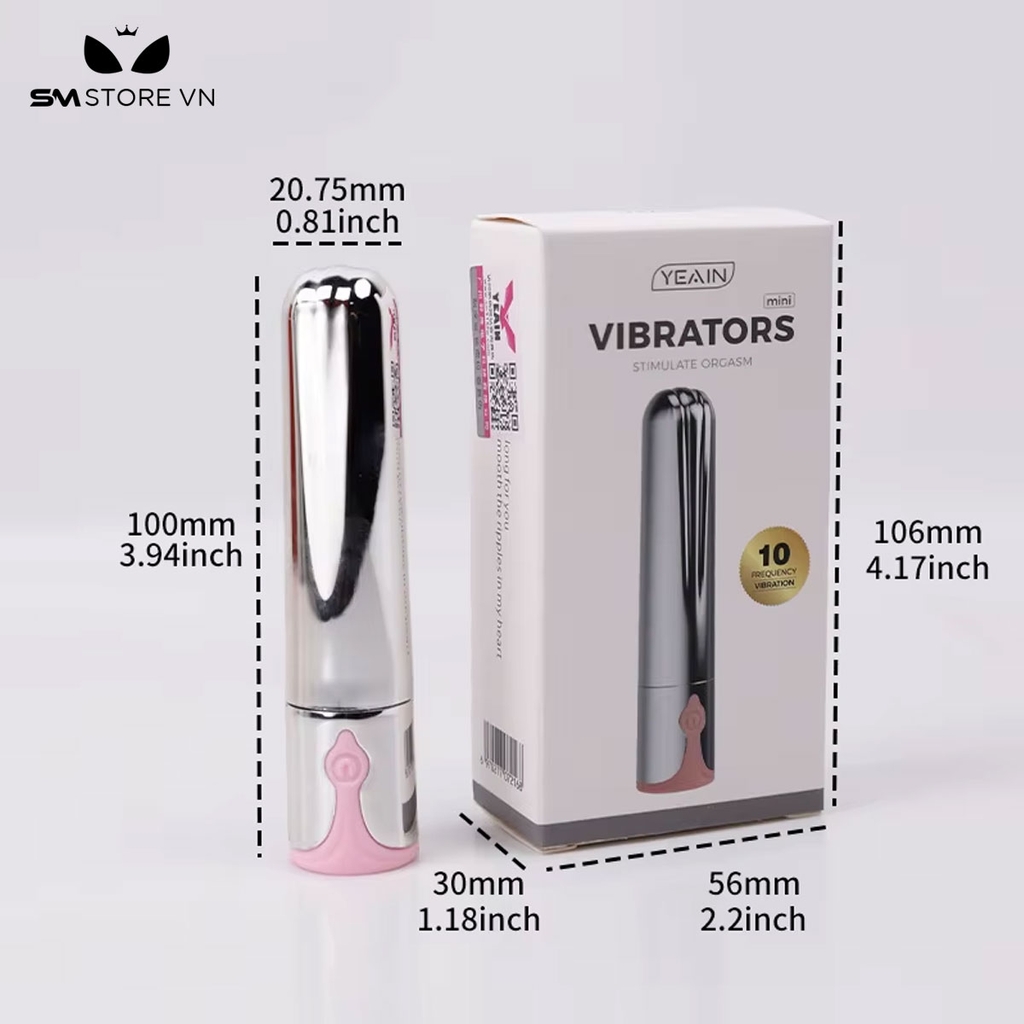 SMT1662 - Trứng rung mini silicon sạc điện có 10 tần số dài 10cm