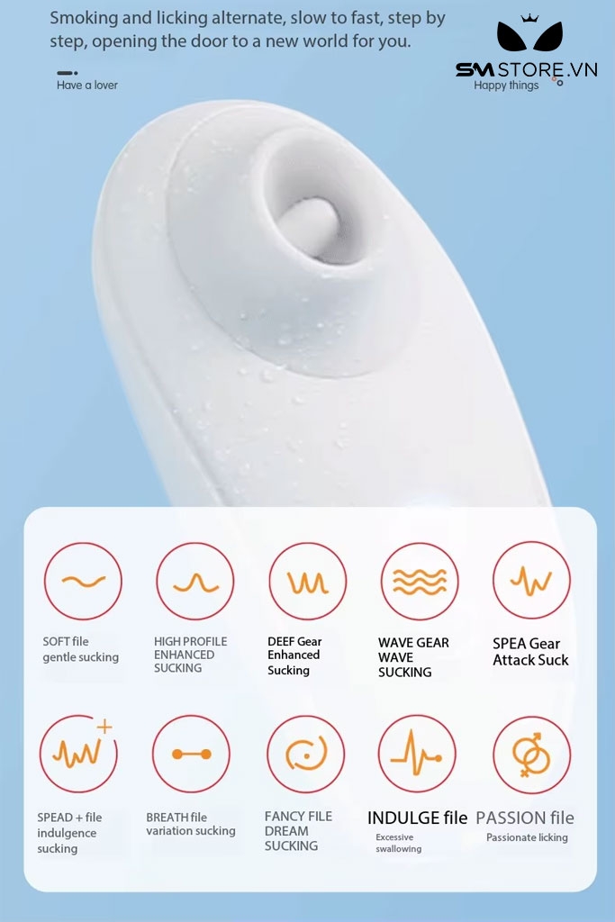 SMT1521 - Trứng rung hút ngụy trang thiên nga trắng có lưỡi liếm