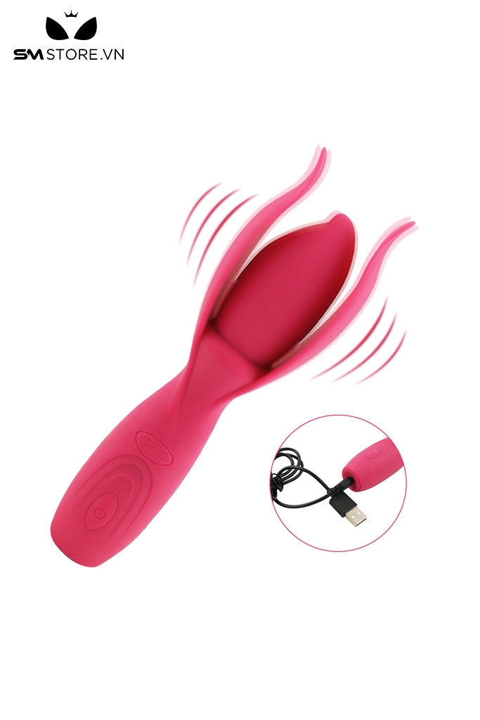 SMT1761 - Máy rung âm vật silicon 10 tần số sạc điện dài 15.5cm