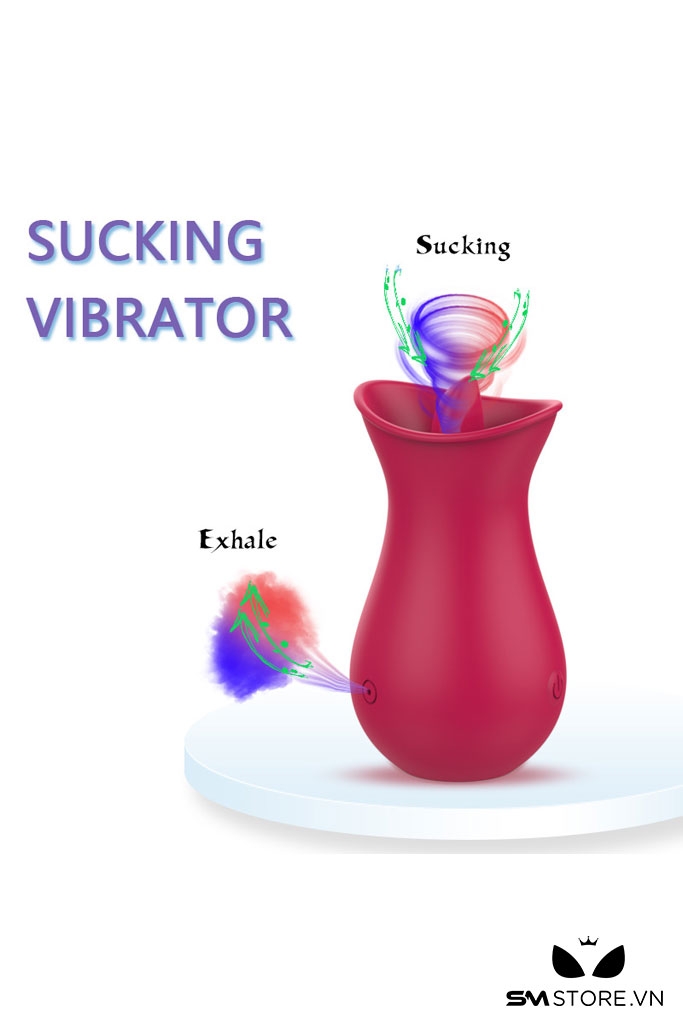 SMT2784 - Lưỡi rung tình yêu ngụy trang nụ hoa sạc điện dài 97mm