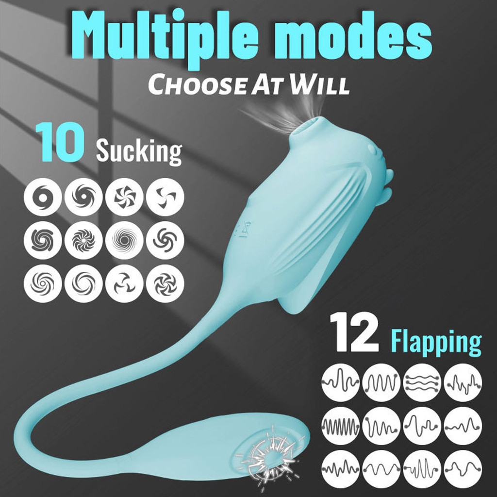 SMT1696 - Trứng rung silicon 2 đầu có 10 chế độ hút dài 31cm