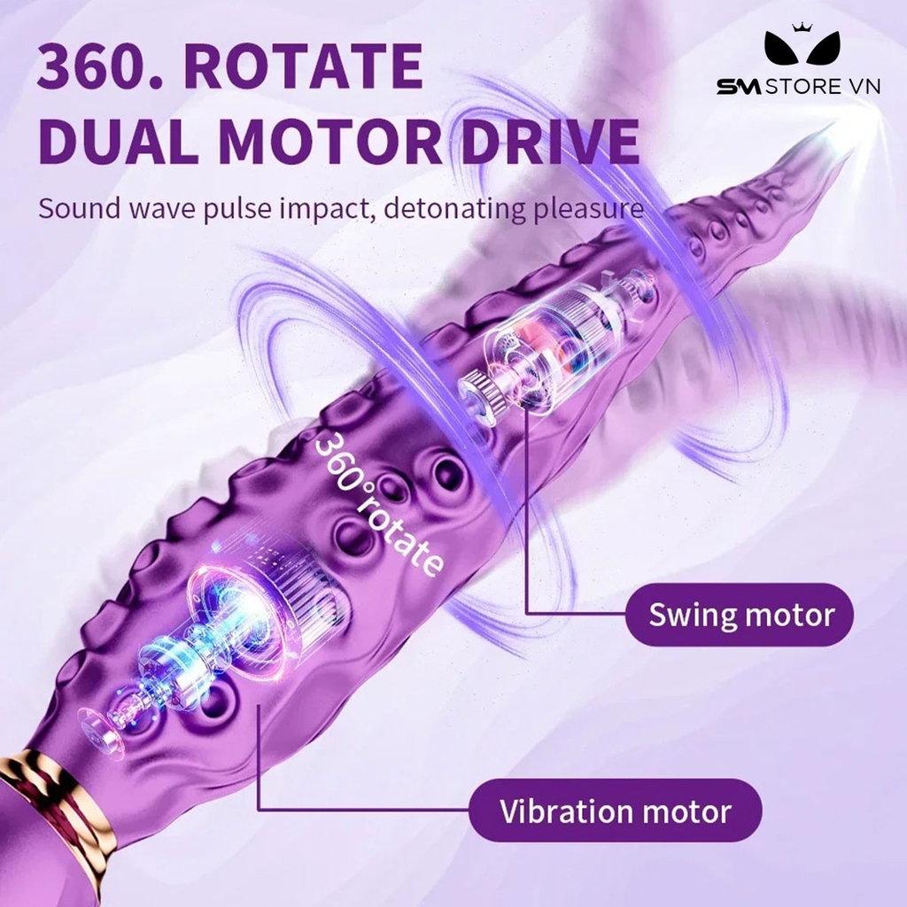 SMT1469 - Chày rung ngụy trang con bạch tuộc tím có 7 chế độ