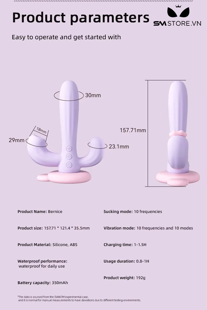 SMT1502 - Máy rung silicon 3 đầu Svakom ngụy trang cây xương rồng