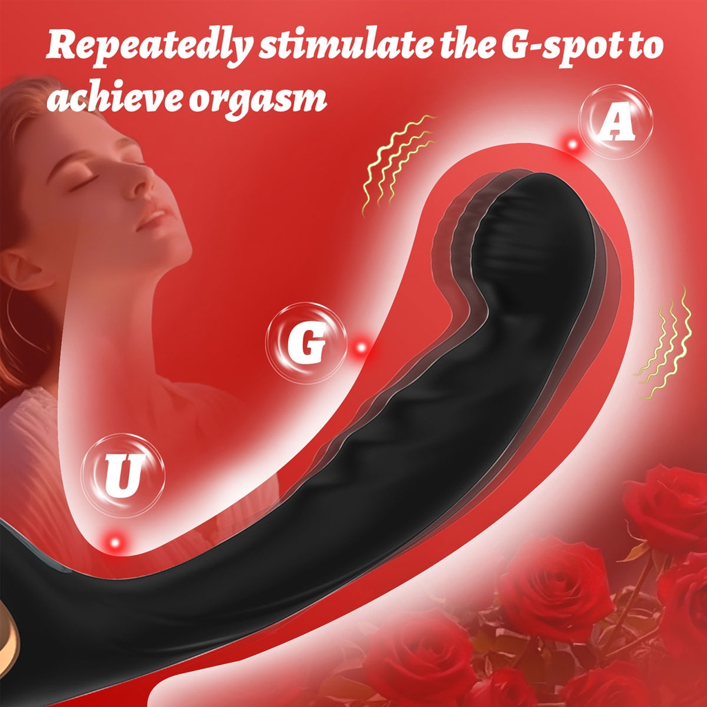 SMT2837 - Máy rung đầu dương vật silicon với thanh cong có 9 chế độ