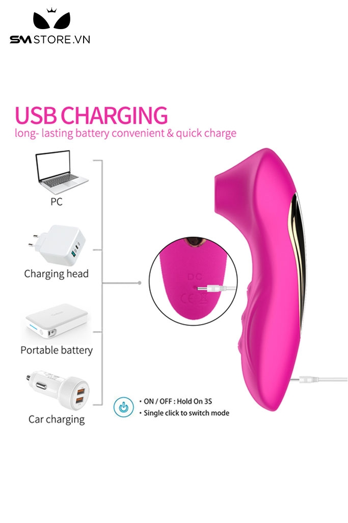 SMT2366 - Máy hút âm đạo silicon có 10 chế độ sạc điện dài 11.6cm