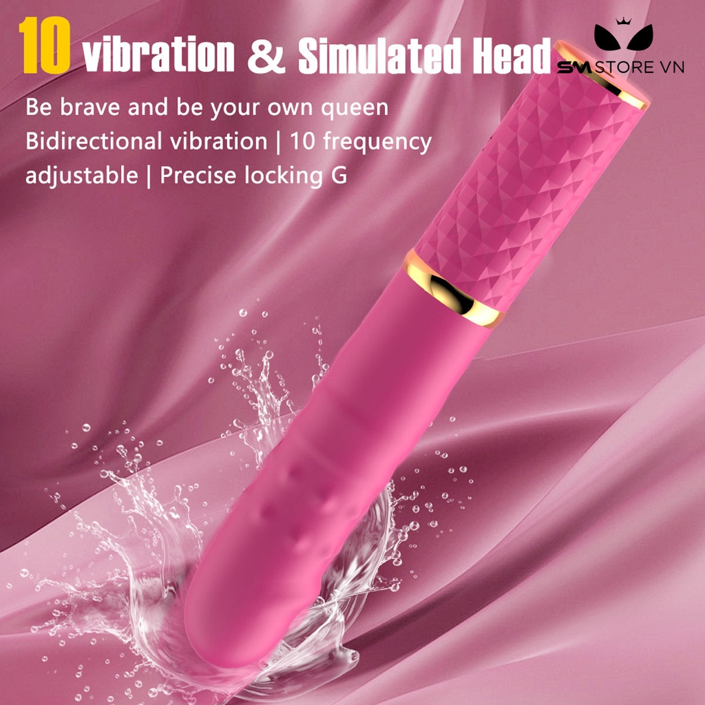 SMT2737 - Máy làm tình mini rung thụt xoay có đế dài 17.7cm