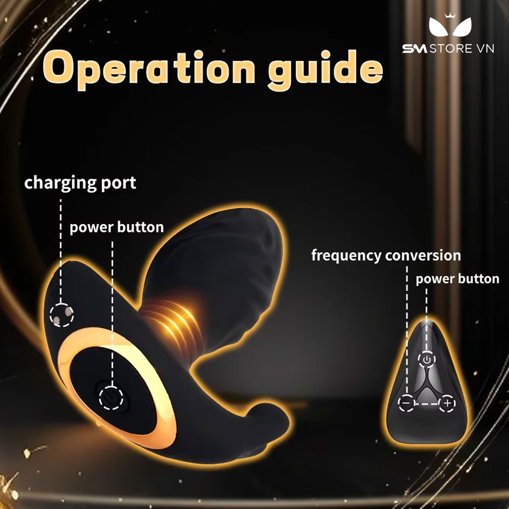 SMT1927 - Máy rung hậu môn tai thỏ điều khiển từ xa sạc điện