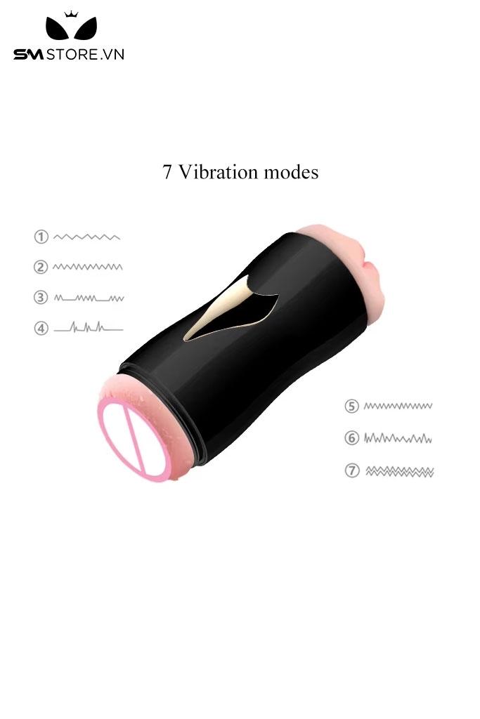 SMT1667 - Cốc thủ dâm 2 đầu miệng và âm đạo có đế dính tường