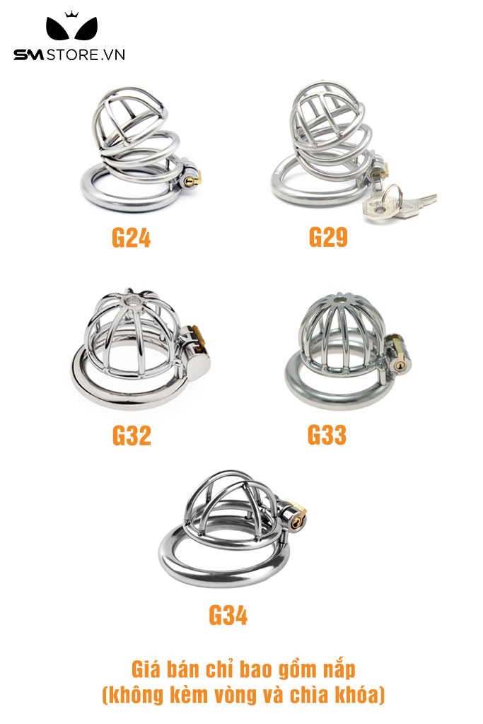 SMT10000 - Phụ kiện khóa dương vật với 16 kiểu lồng khóa inox