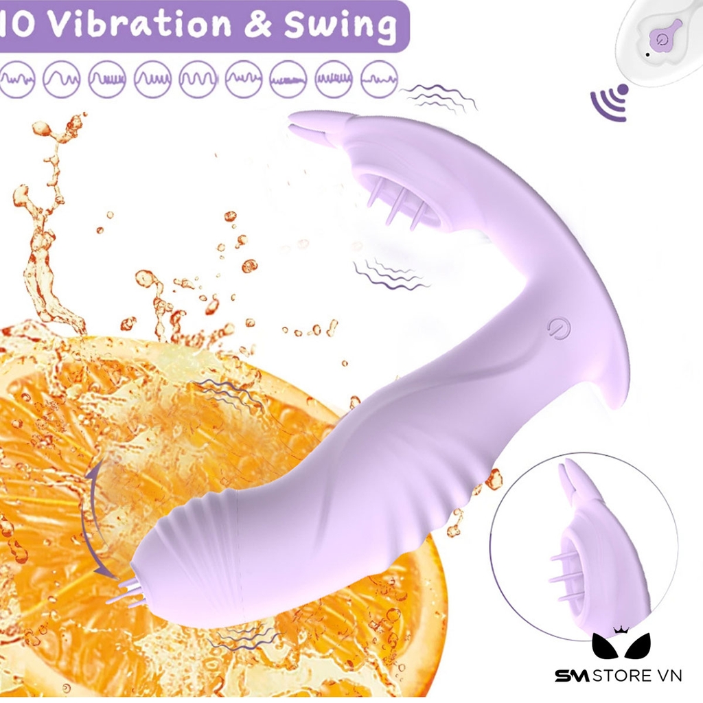 SMT2355 - Máy rung đầu dương vật có lưỡi liếm điều khiển xa sạc điện