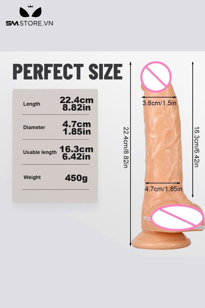 SMT1996 - Dương vật giả silicon mềm dẻo bắn tinh dài 18cm
