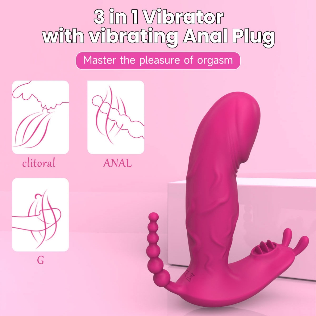 SMT2738 - Máy rung 2 đầu tai thỏ có lưỡi liếm có 9 tần số sạc điện