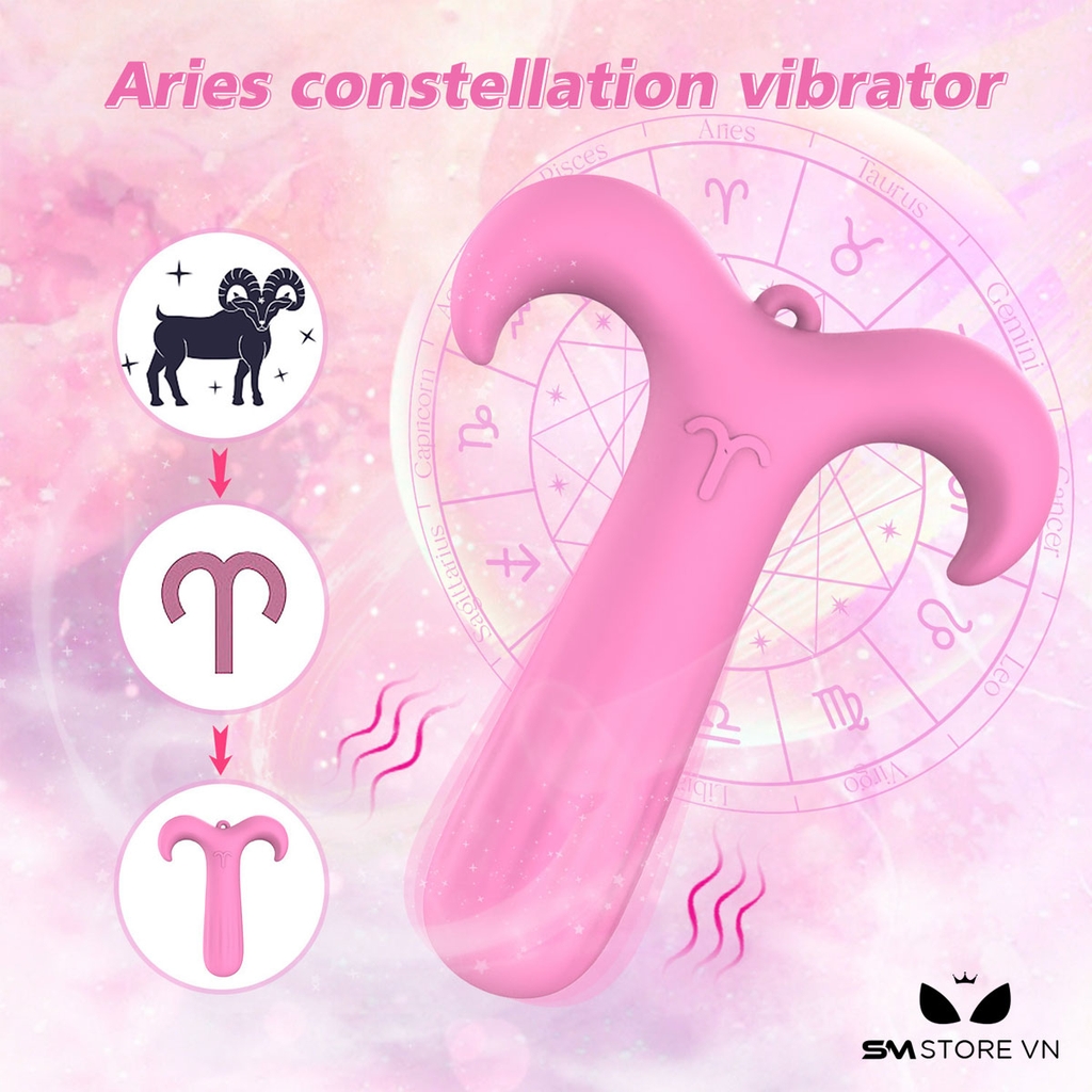 SMT2268 - Máy rung ngụy trang sừng con bạch dương hồng dài 10cm