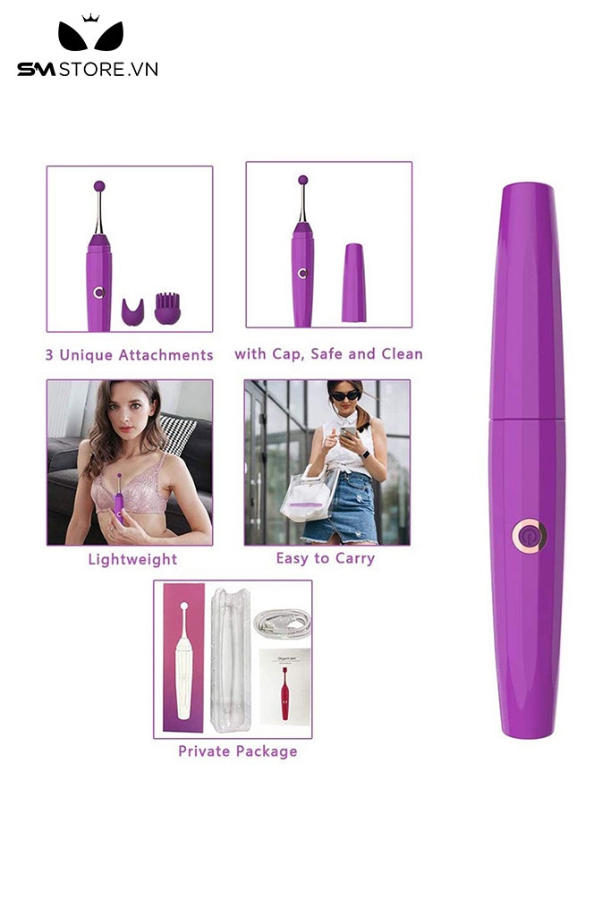 SMT1128 - Bút massage kích điện với 10 tần số rung mạnh chống nước
