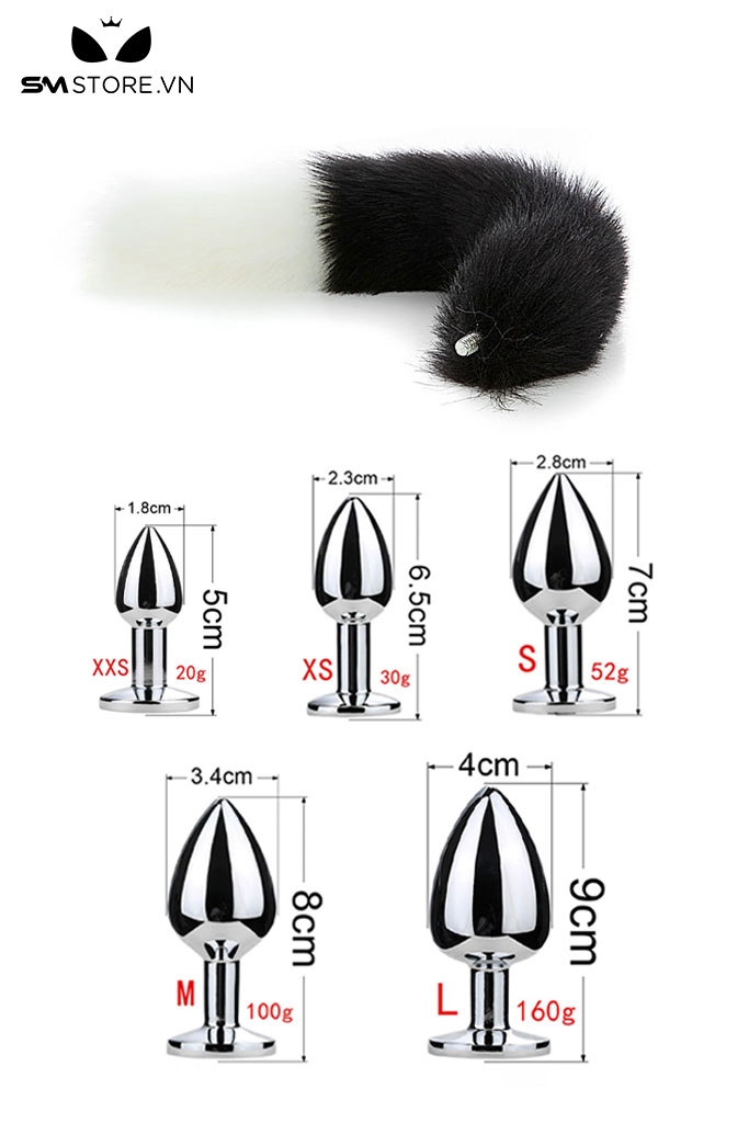 SMT042 - butt plug cosplay đuôi cáo với phích cắm mông hình thoi