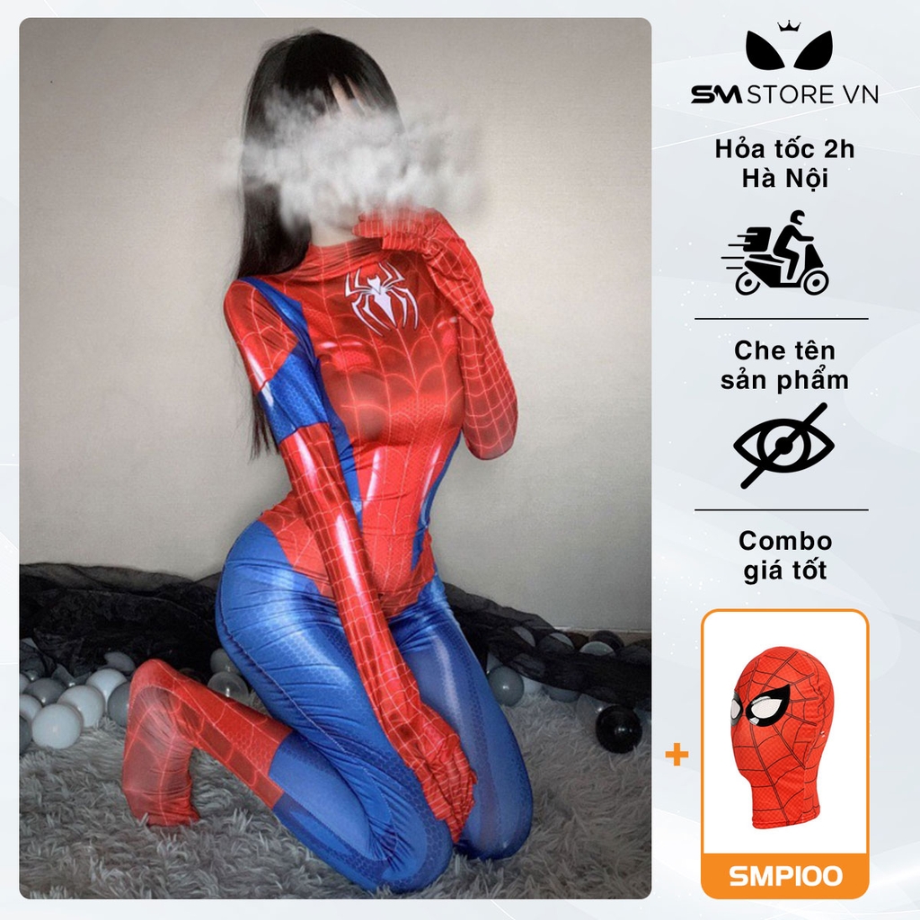 SMS100 - Cosplay người nhện sexy thiết kế bodysuit màu xanh đỏ