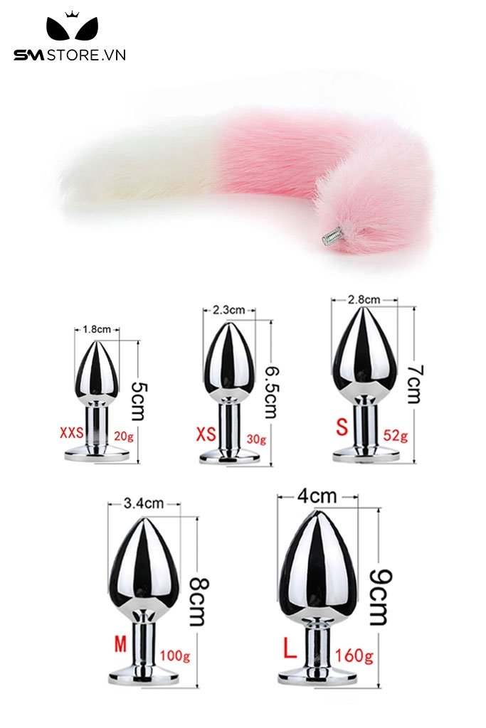 SMT042 - butt plug cosplay đuôi cáo với phích cắm mông hình thoi