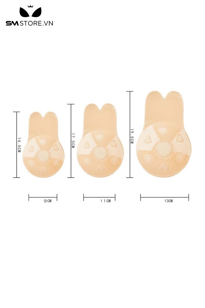 SMP167 - Miếng dán ngực silicon hình con thỏ họa tiết trong trái tim