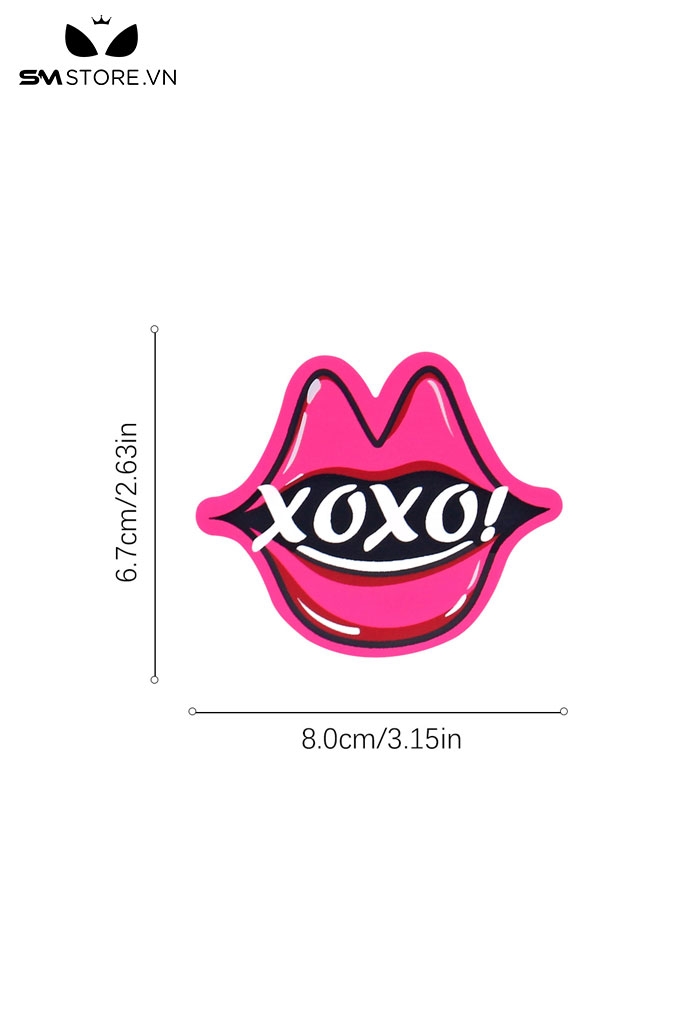 SMP171 - Miếng dán núm cho nữ ngụy trang hình chiếc môi mix chữ XOXO