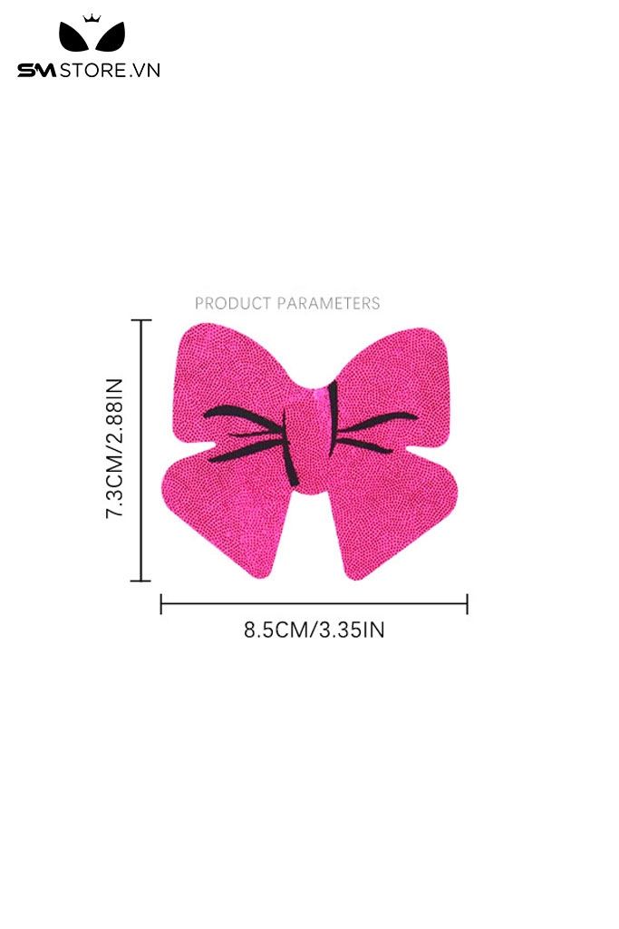 SMP172 - Miếng lót ngưc thiết kế hình chiếc nơ hồng dài 7,3cm