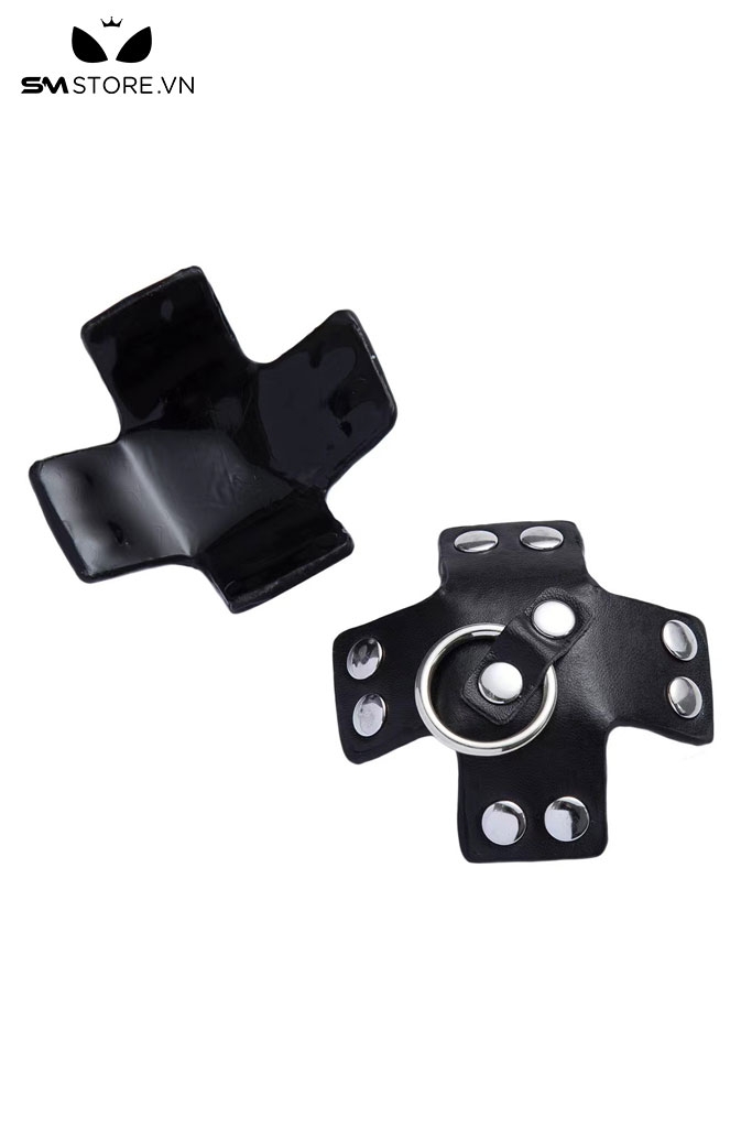 SMP186 - Miếng dán đầu ti thiết kế hình chữ X đính đinh tán dài 6cm