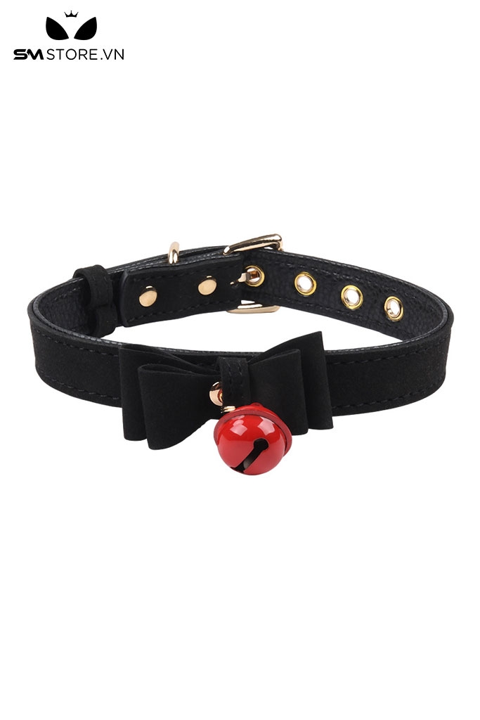 SMP197 - Choker vòng cổ nữ gắn nơ đính chuông có nấc chỉnh