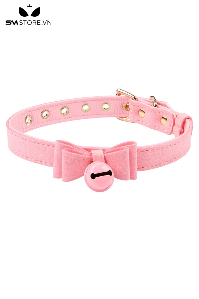 SMP197 - Choker vòng cổ nữ gắn nơ đính chuông có nấc chỉnh