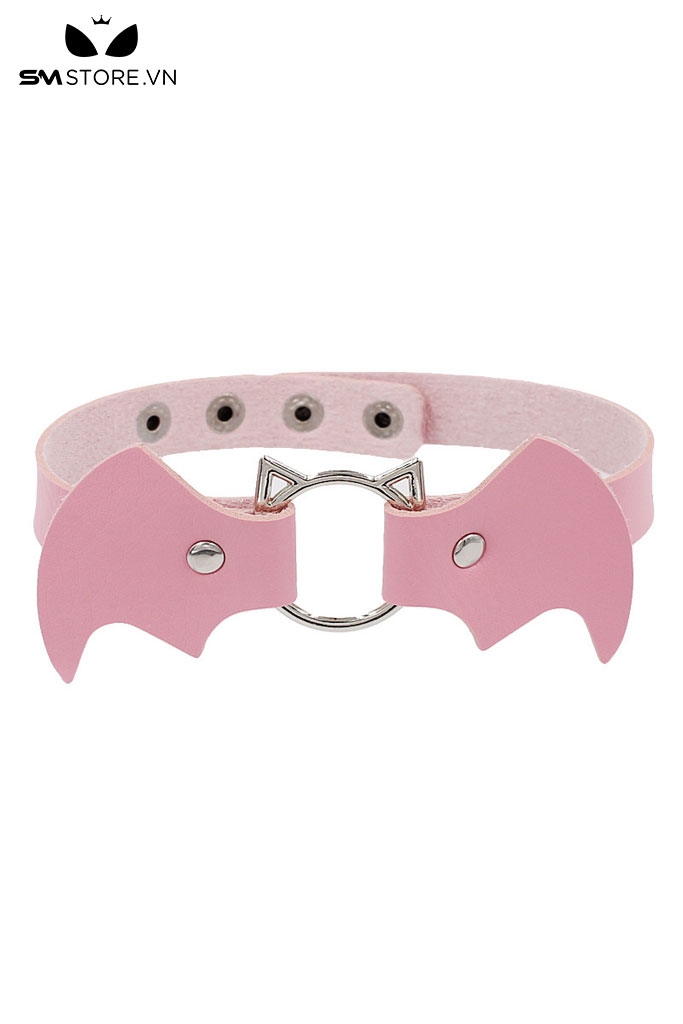SMP199 - Chocker vòng cổ nữ mặt mèo rỗng mix hình cánh rơi