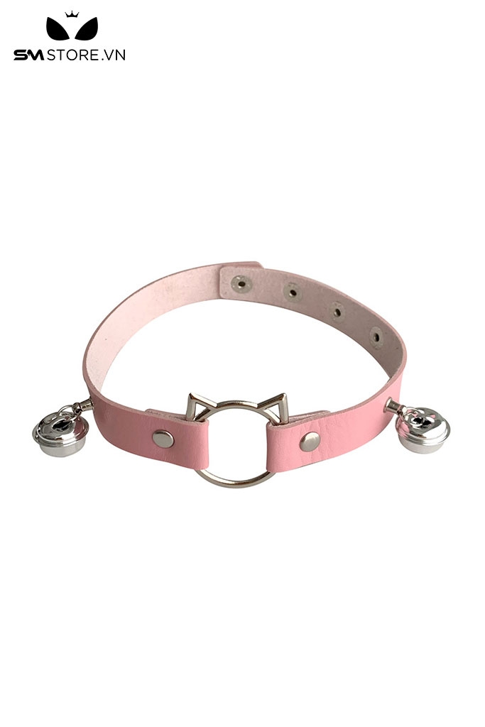 SMP202 - Choker vòng cổ nữ hình mặt mèo rỗng mix 2 chuông 2 bên