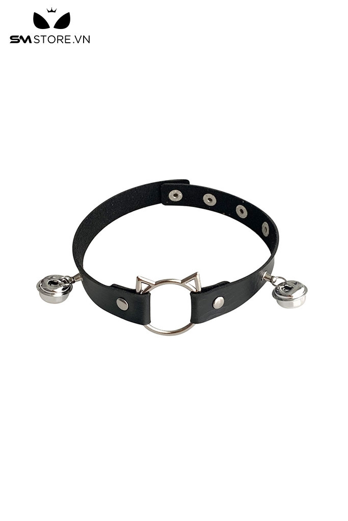 SMP202 - Choker vòng cổ nữ hình mặt mèo rỗng mix 2 chuông 2 bên