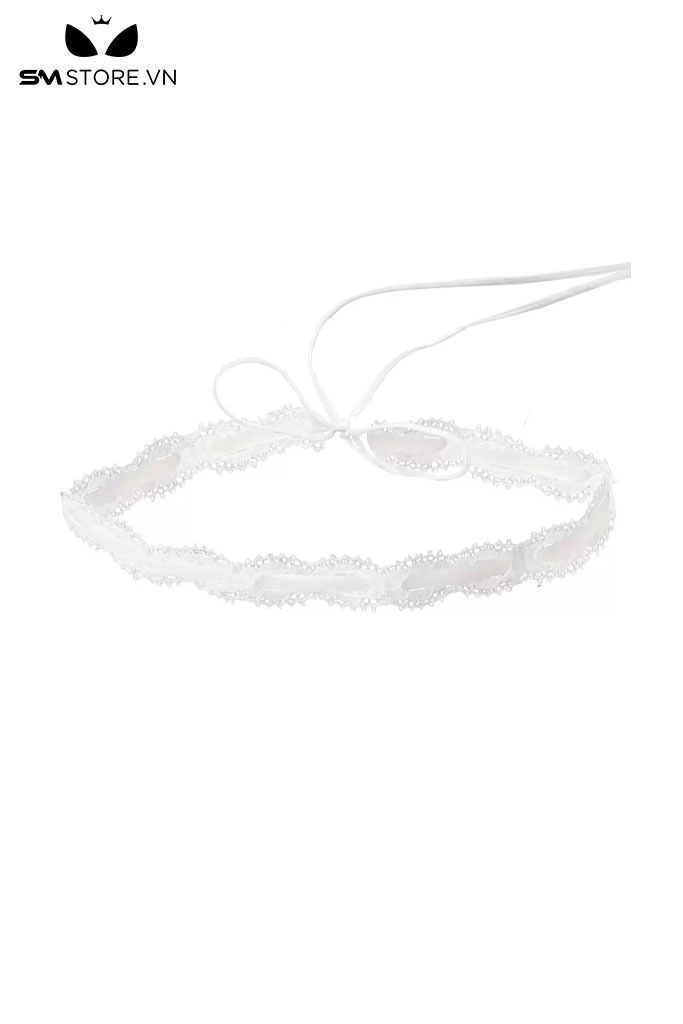 SMP204 - Choker vòng cổ nữ viền ren có dây buộc nơ dài 120cm