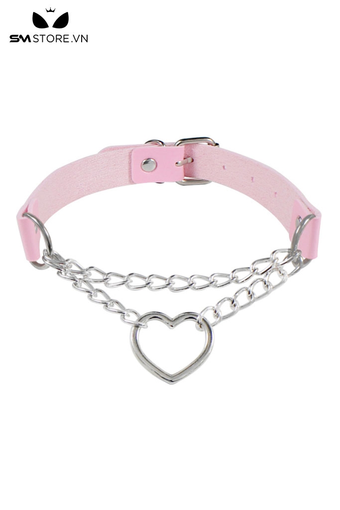 SMP205 - Choker nữ thiết kế 2 tầng vòng đính hình trái tim có nấc chỉnh
