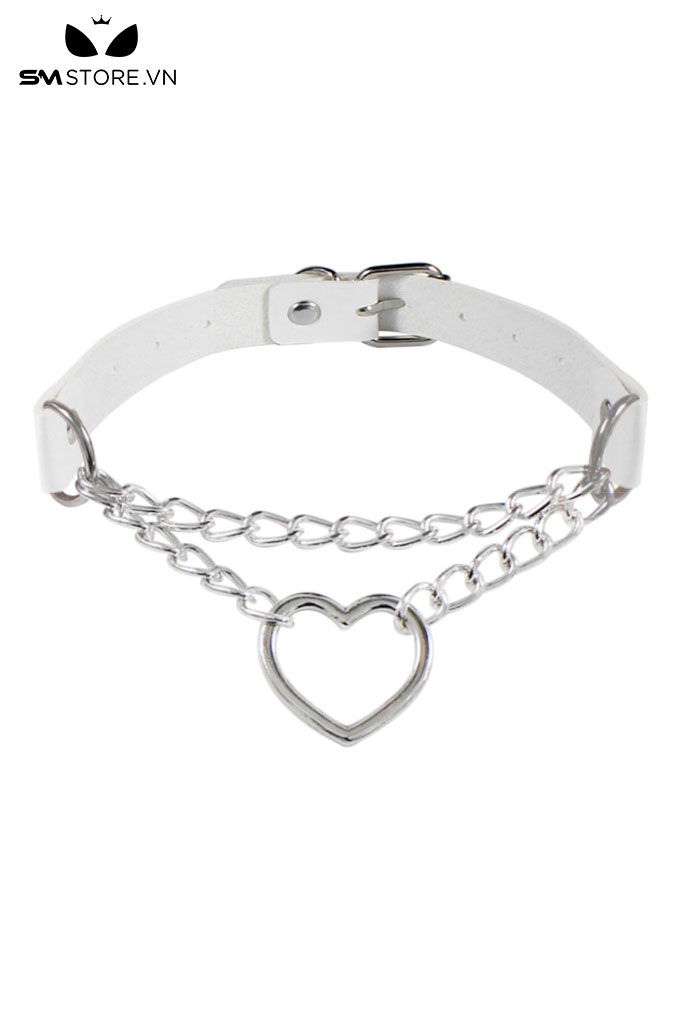 SMP205 - Choker nữ thiết kế 2 tầng vòng đính hình trái tim có nấc chỉnh