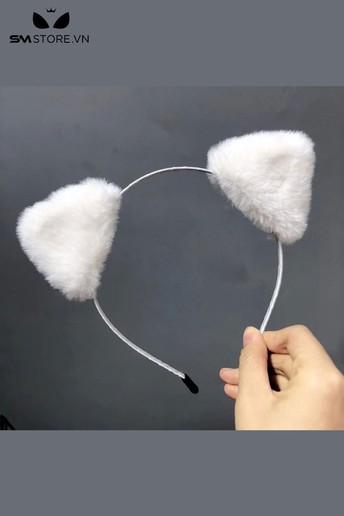 SMP237 - Bờm tóc tai mèo cosplay lông xù phần khung cài kim loại