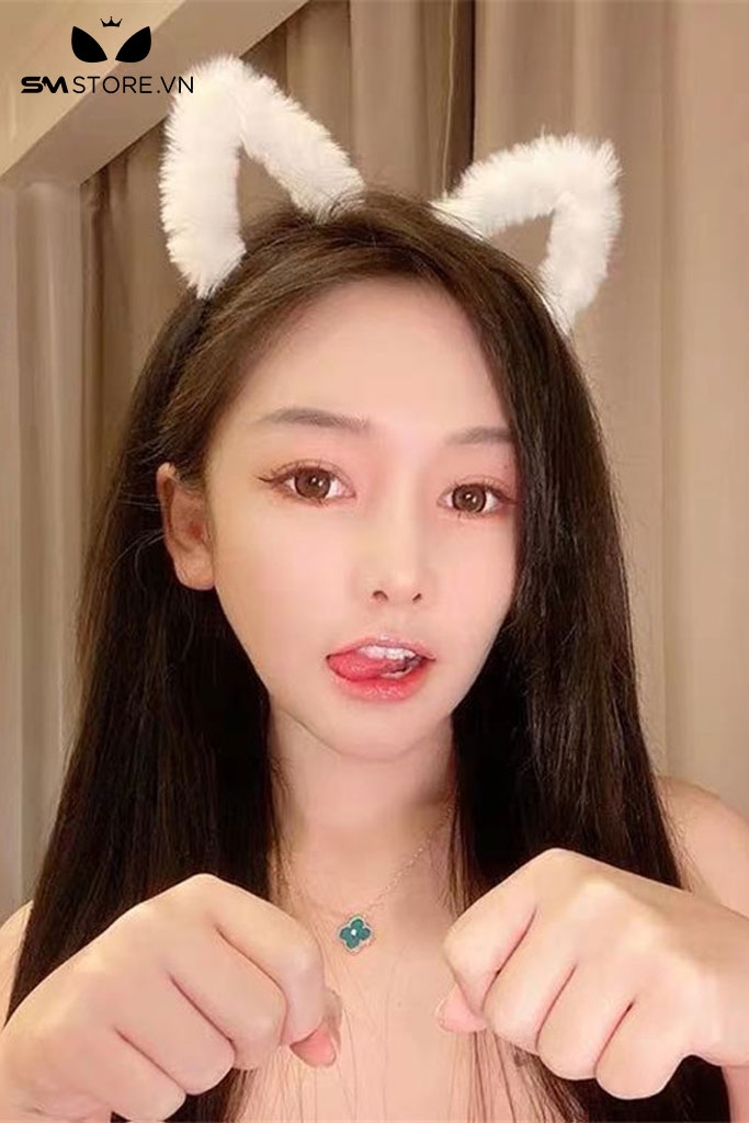 SMP238 - Bờm tóc tai cosplay tai mèo rỗng viền lông xù khung kim loại