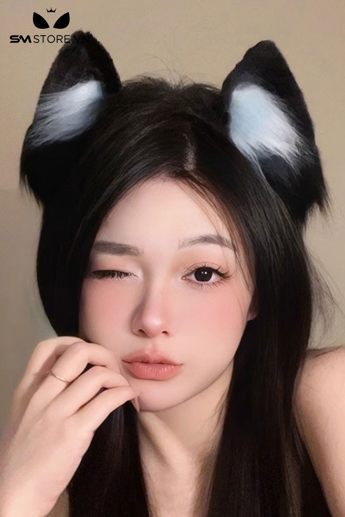 SMP239 - Băng đô tai mèo cosplay có lông mềm mại và tùy chỉnh được