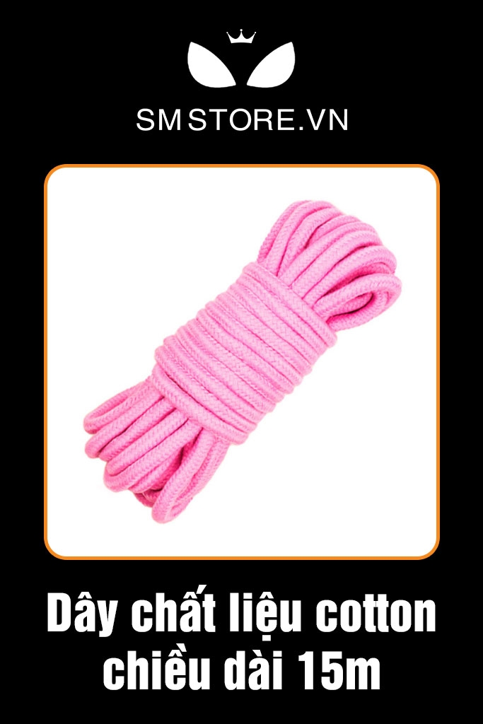 SMT105 - Dây trói tình yêu bông cotton mềm mịn, màu hồng dài 15m